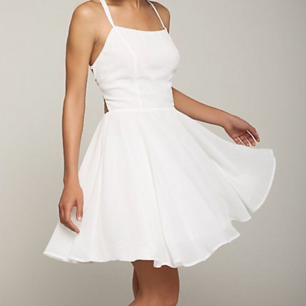 White Charlotte Russe Tie Back Skater Dress
